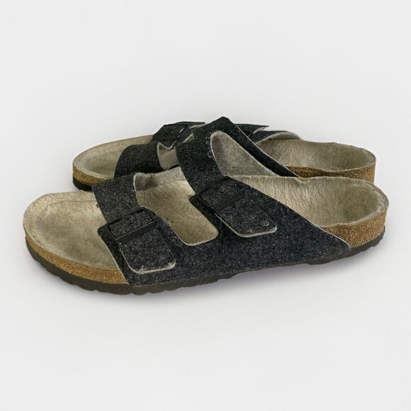 Birkenstock Arizona Happy Lamb Grey Wool Felt Lined Slide Sandal Size 46 US M13 main image 8